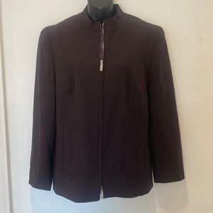 Louis Feraud Contraire Black Zip Jacket Size 12